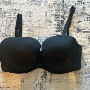 Cacique Lane Bryant Bra Size 38G Black Strapless Multiway Push-Up Underwire